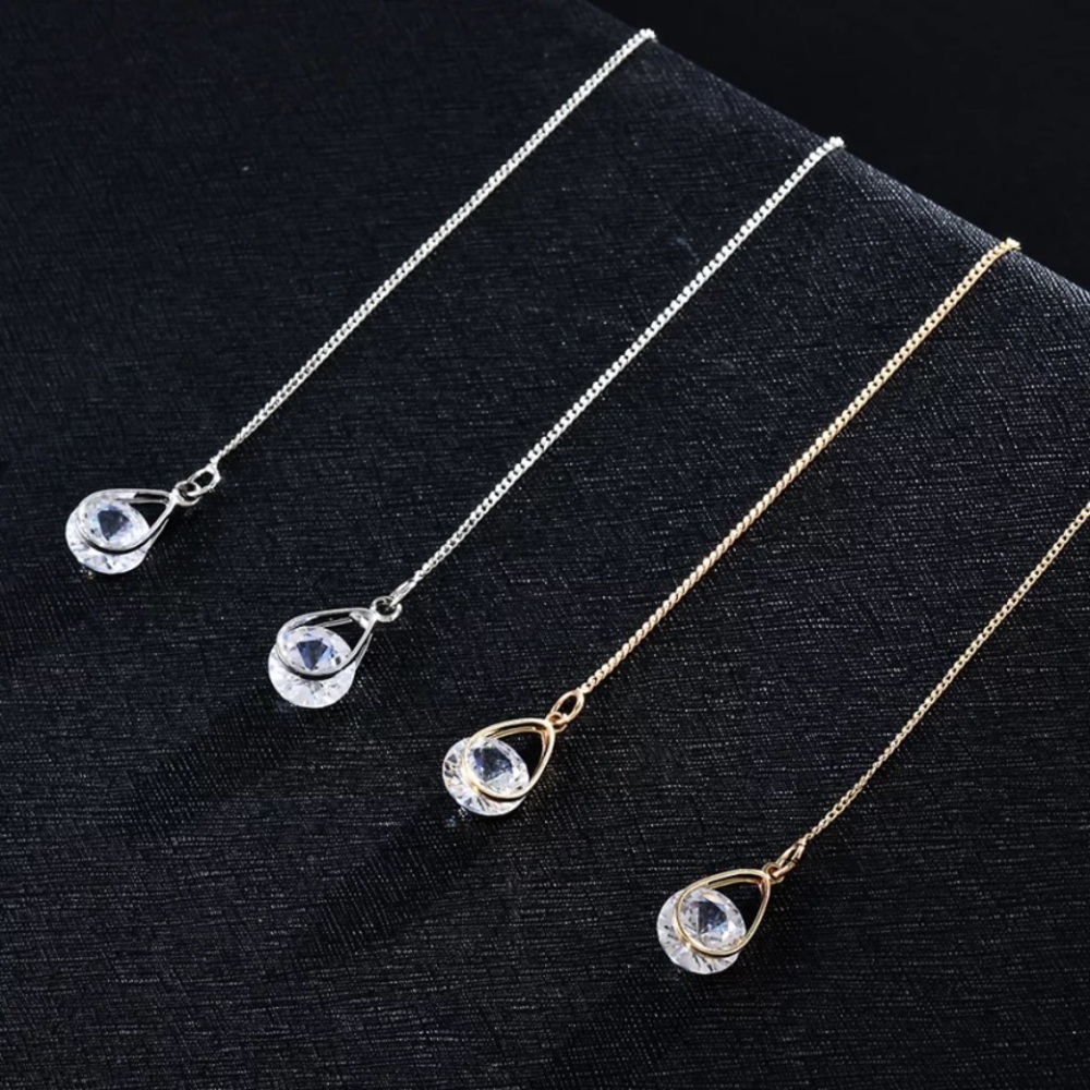 New 18k gold plated diamond stone earrings - Picture 5 of 6